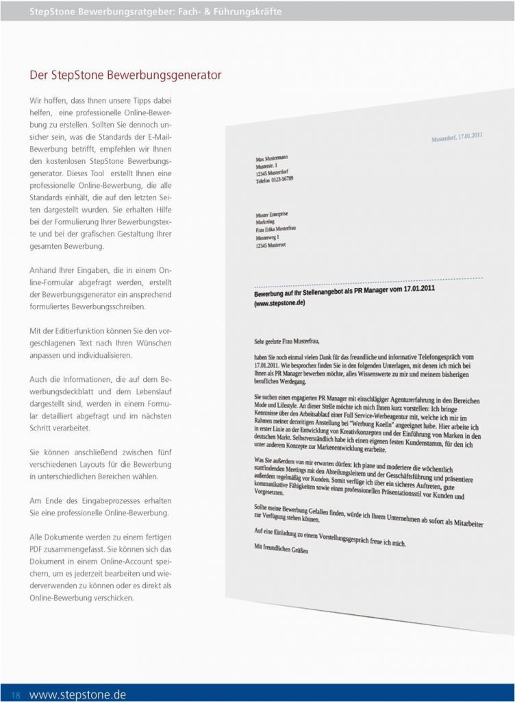 Stepstone Lebenslauf Vorlagen Hrsg Der Stepstone Bewerbungs Ratgeber