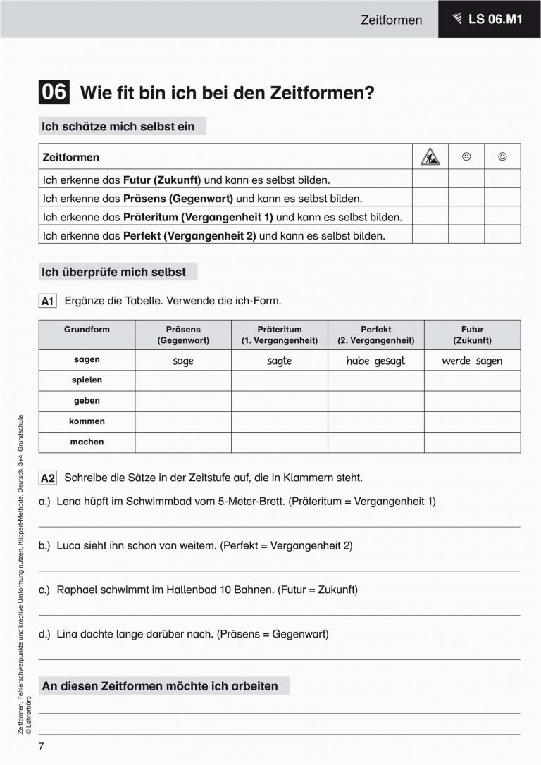 Lebenslauf Englisch Zeitform 9 Verben Zeitformen Tabelle | lebenslauf