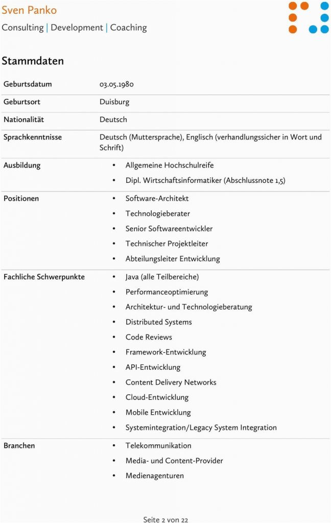 Lebenslauf Gestalten Java Lebenslauf Und Projektübersicht Pdf