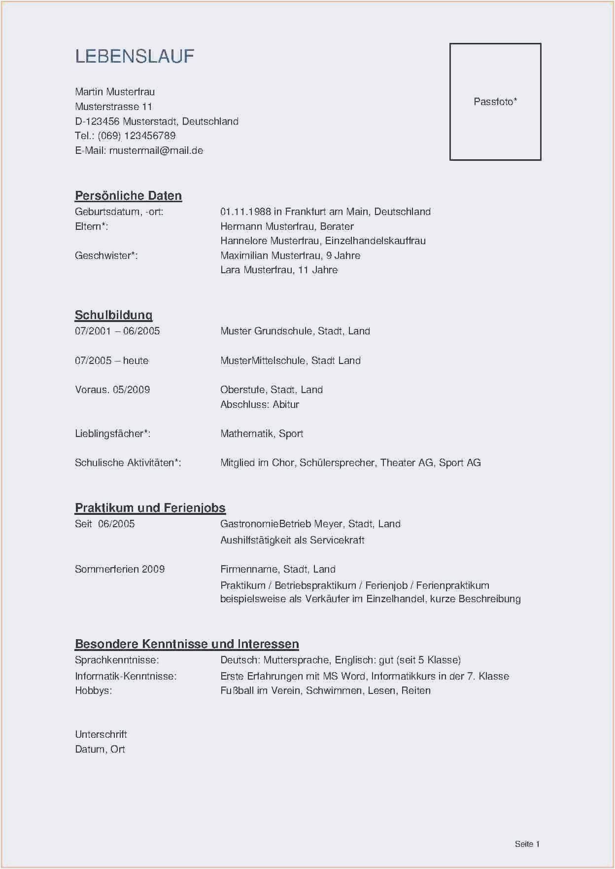 Lebenslauf Muster Yousty Pin Auf Resume Template Free Able