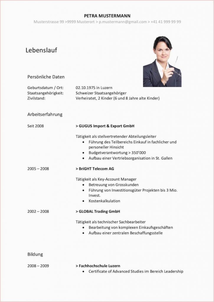 Moderner Cv Schweiz Lebenslauf Vorlage Klassisch & Modern In 2020