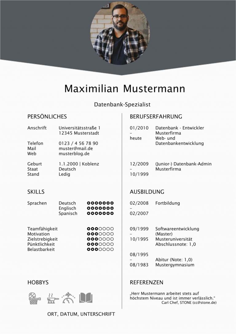 Moderner Lebenslauf Ingenieur Lebenslauf Für Berufseinsteiger [gratis