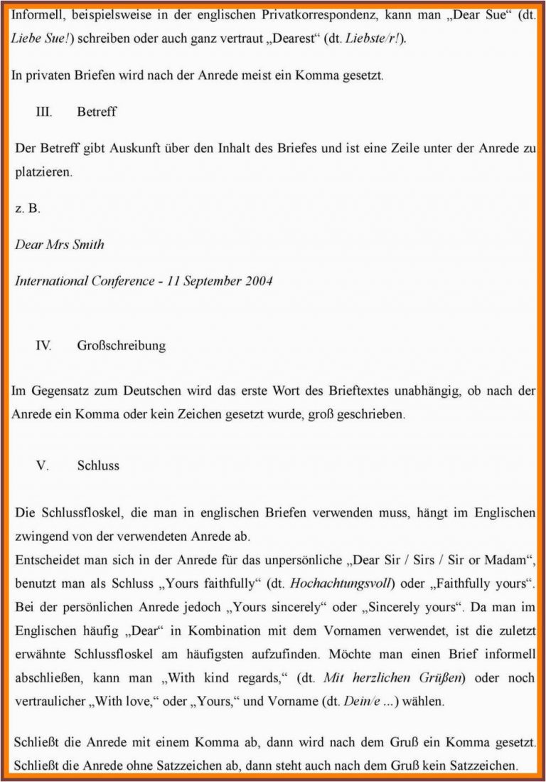 Großschreibung Lebenslauf Englisch 10 Englischer Brief 21 Englische