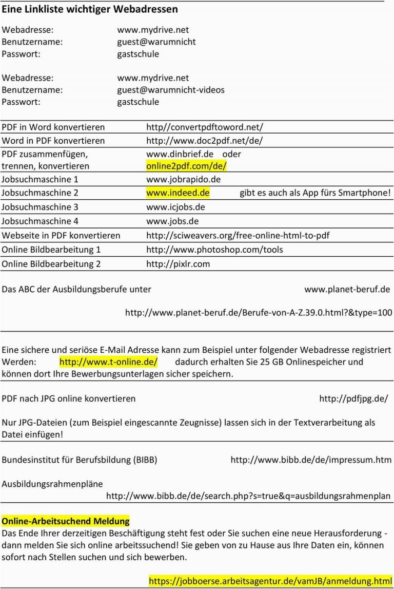 Indeed Lebenslauf Tipps Eine Linkliste Wichtiger Webadressen Pdf