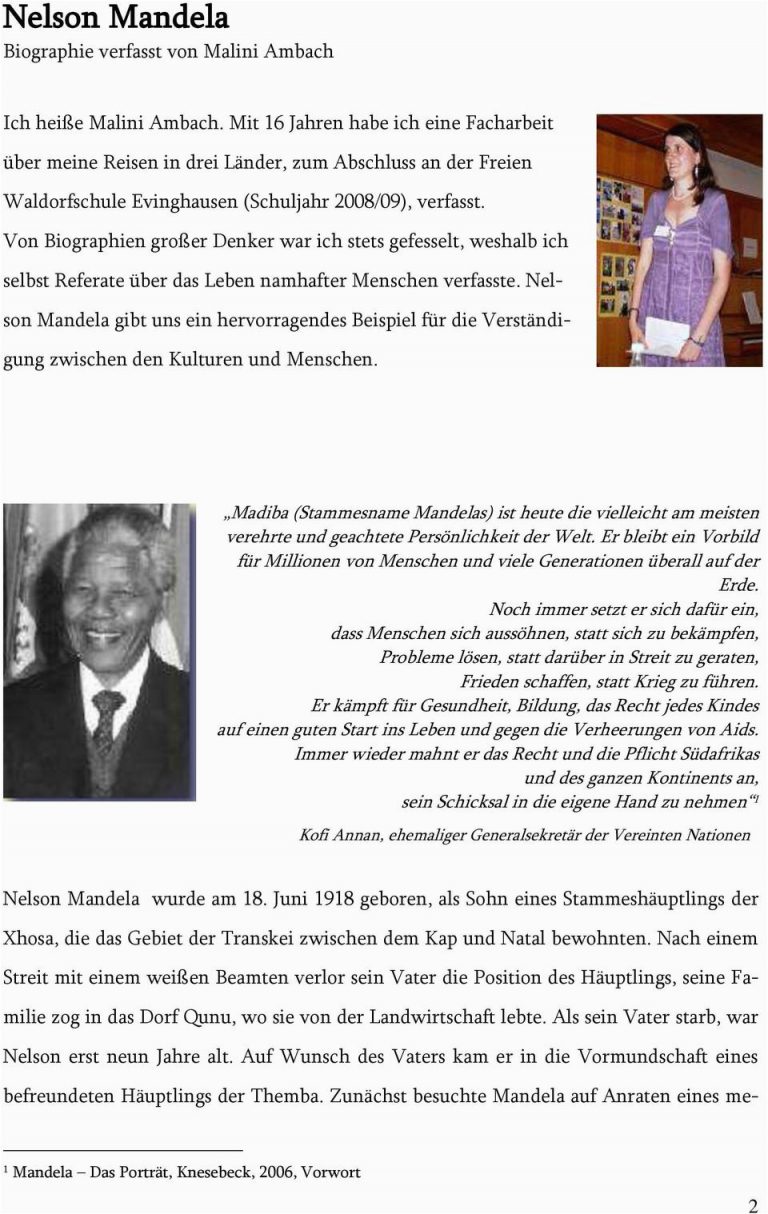 Steckbrief Von Nelson Mandela Nelson Mandela Lebenslauf Englisch Nelson Mandela Biographie Verfasst