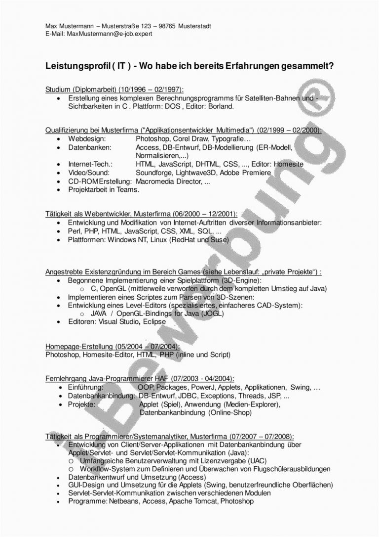 Lebenslauf Dritte Seite Vorlagen Beispiele Und Muster Für ...