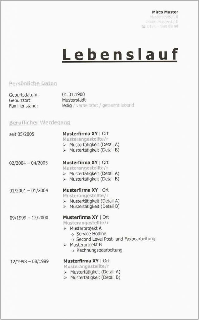 Lebenslauf Vorlage Chronologisch Lebenslauf | lebenslauf