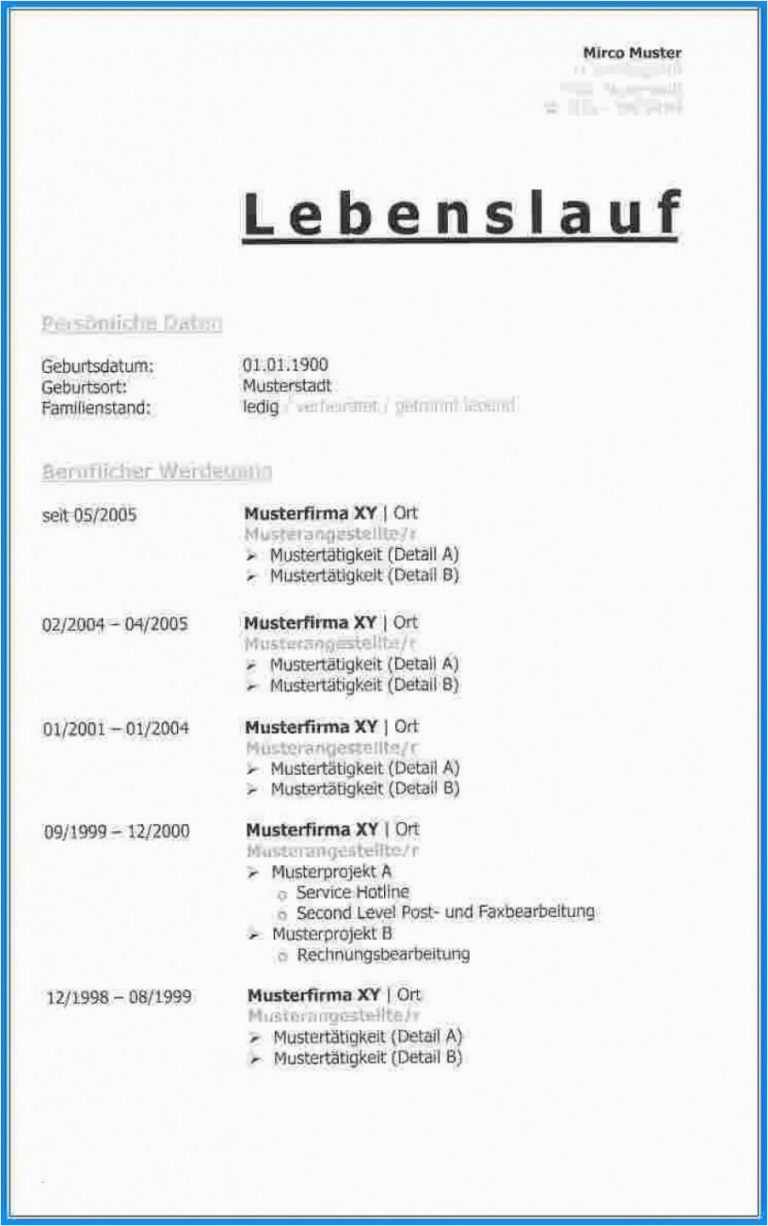 Lebenslauf Vorlage Lehrstelle Lebenslauf Vorlage