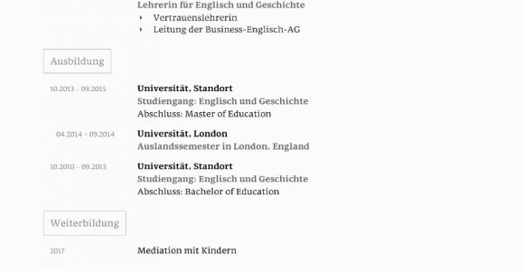Akademischer Lebenslauf Deutsch Lebenslauf Vorlage Akademisch Kostenloser Download