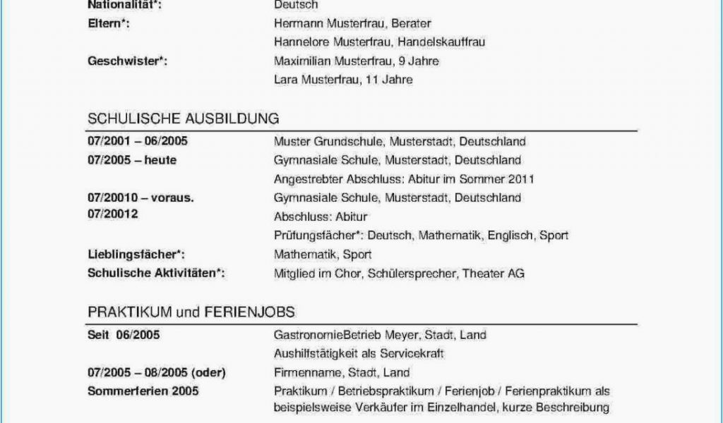 Lebenslauf Cv Muster Deutsch Curriculum Vitae Lebenslauf ...