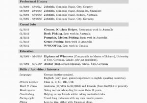 Lebenslauf Englisch Muster Work and Travel 11 12 Pflege Cv Beispiele Australien – Ithacar