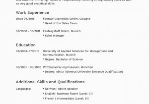 Lebenslauf Englisch Qualifications Bewerbung Auf Englisch