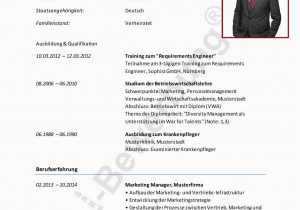 Lebenslauf Marketing Manager Deutsch Muster Lebenslauf Im Bereich Marketing Initiativbewerbung
