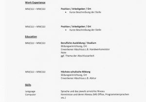 Lebenslauf Objective Deutsch Muster Cv Englisch