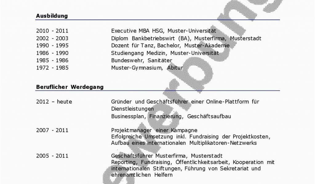Lebenslauf Vorlage Bundeswehr Initiativbewerbung Erstellen Der