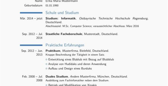 Moderner Deutscher Lebenslauf Lebenslauf Latex Vorlage Deutsch