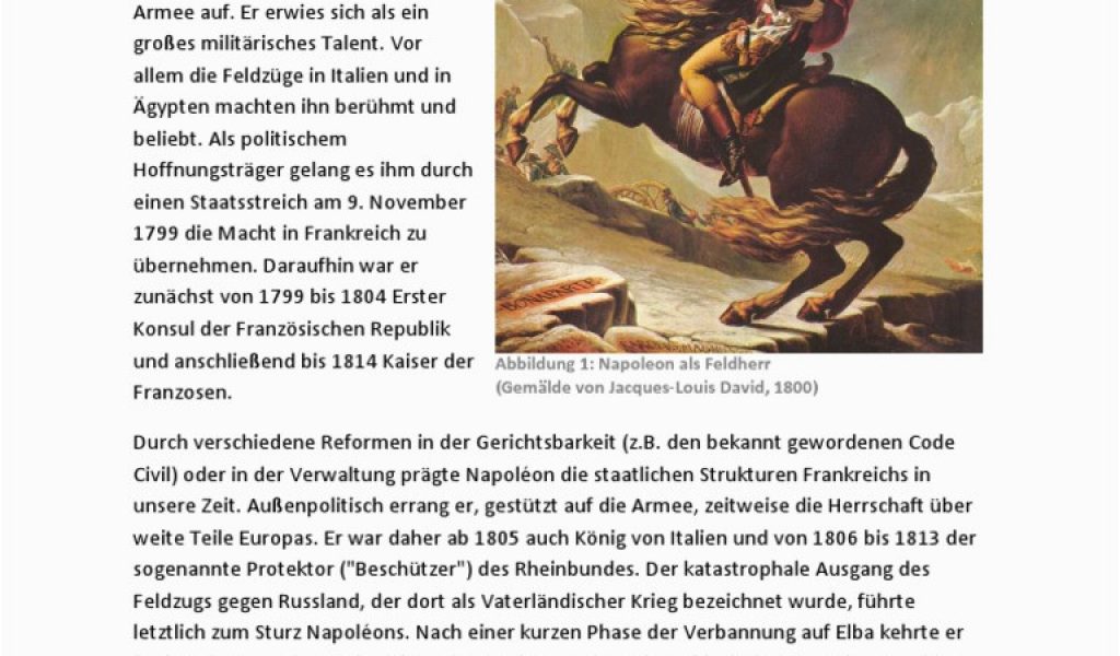 Napoleon Lebenslauf Deutsch Napoléon Bonaparte Eine Kurze Vorstellung