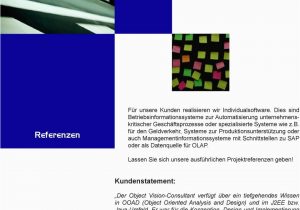 Peter Clover Lebenslauf Deutsch Object Vision software Ag Firmenprofil Pdf Kostenfreier